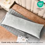 Phf Truly Velvet Zippered Body Pillowcase, No Insert, 1 Pack Ultra Soft Breathable Pillow Sham Cover With Zipper, 20'X 54' Long Luxury Cozy Warm Fuzzy Flannel Body Pillow Case, Sliver Grey
