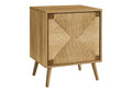 Monarch Specialties I 2794 Accent Table, End, Light Walnut Laminate, Seagrass, Modern