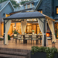 Yoleny 12'X12' Hardtop Gazebo, Permanent Outdoor Aluminum Patio Gazebo With Aluminum Composite Double Arc Roof For Patio Lawn An