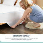 Homtec King Size Mattress Protector Waterproof Quilted Mattress Cover Cotton Mattress Pad Cover Extra Deep Pocket 18-22'' Thin V