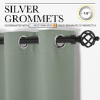 Nicetown Blackout Greyish Green Curtain 68 Inch Length For Bedroom, W55 X L68, 1 Panel, Thermal Insulated Grommet Room Darkening Window Drape Sound Dampening For Living Room