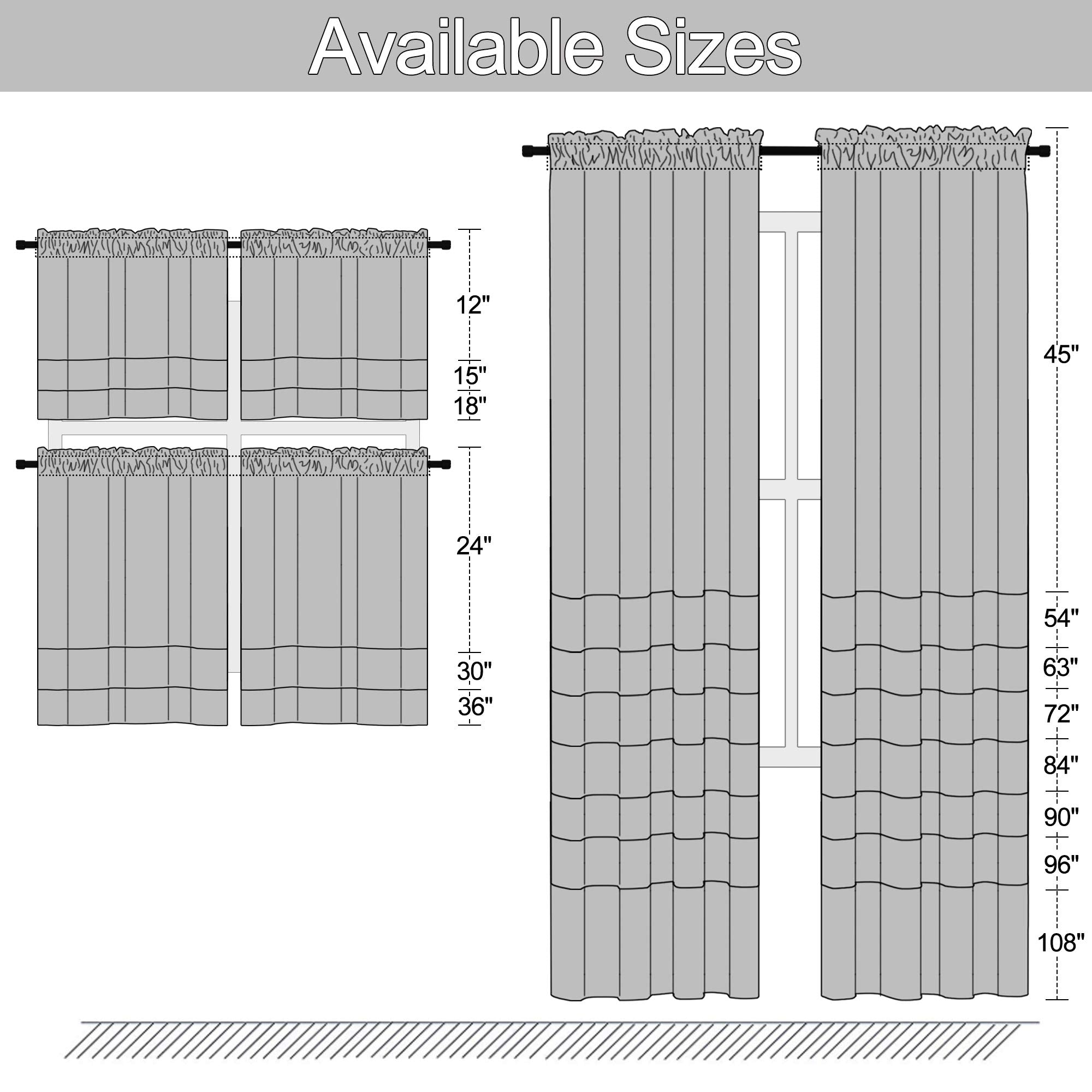 Donren Light Blue Cerulean Small Window Curtain Panels For Kitchen - Room Darkening Curtain Tiers For Nursery With Rod Pocket(52