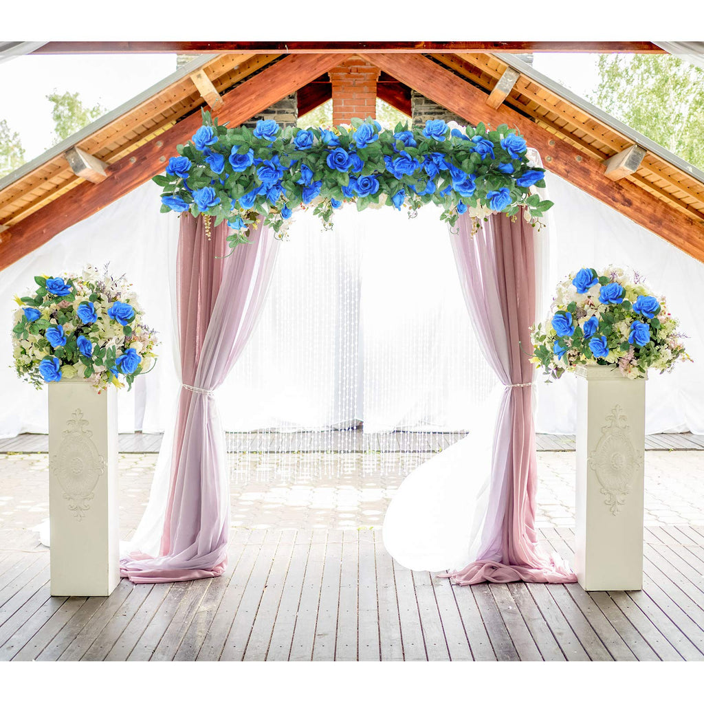 Syhood Artificial Rose Garlands Flower Garland Decorations Rose Vines Leaves Flower Vines Hanging Garlands Fake Rose Flower Vine