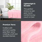 Bare Home Polar Fleece Blanket - Throw Blanket - Light Pink - Warm & Cozy - Premium Fleece Blanket - Blanket For Bed, Sofa, Camp