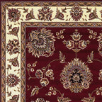 HomeRoots Red/Ivory Polypropylene 2'x3' Red Ivory Machine Woven Floral Traditional Indoor Accent Rug