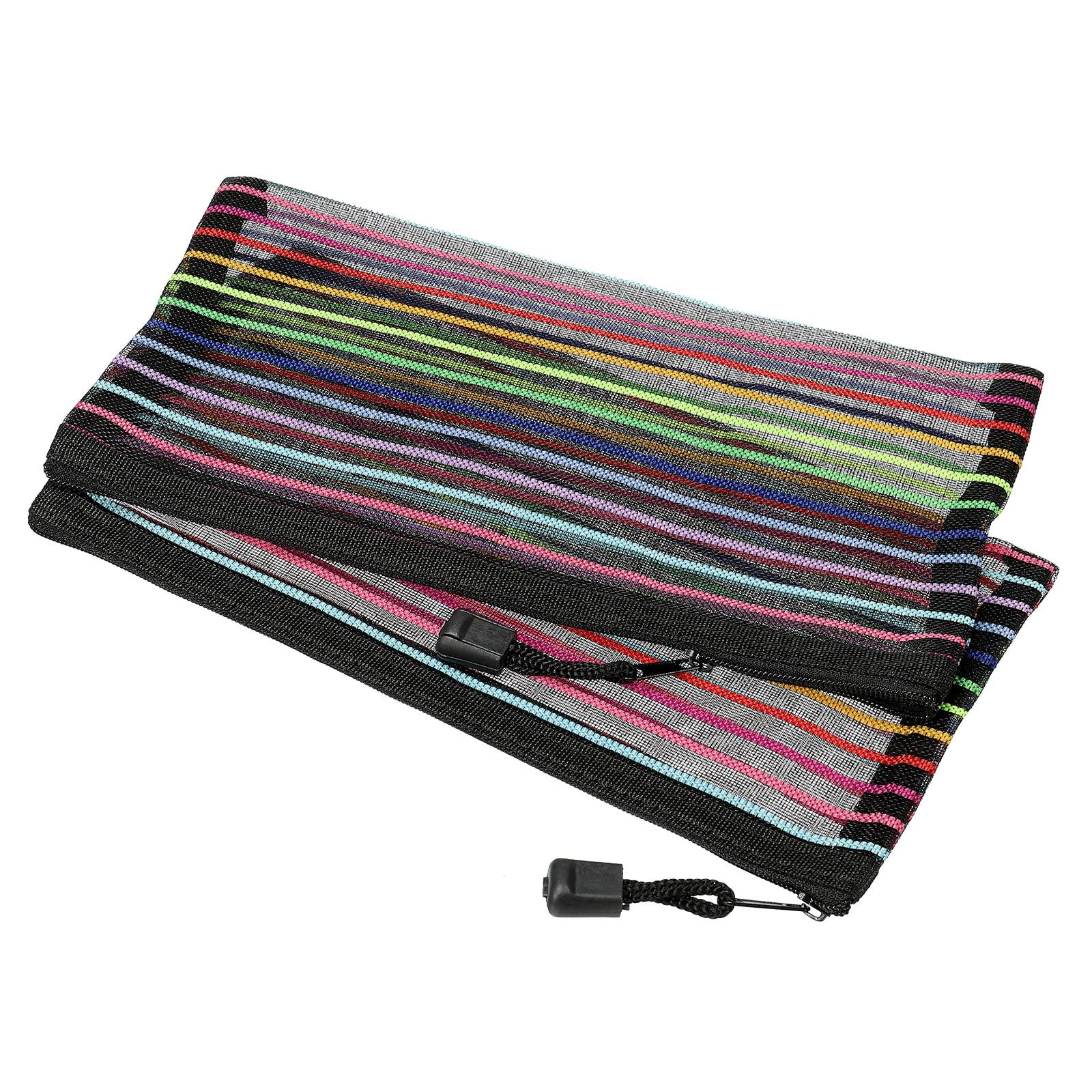 Meccanixity Mesh Zipper Pouches, B6 Colorful Pencil Case Document File Bags Storage Organizer For Office Supply Travel Accessory