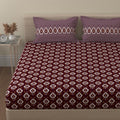 Huesland By Ahmedabad Cotton 144 Tc Double Bedsheet Cotton With 2 Pillow Covers | Magenta & White