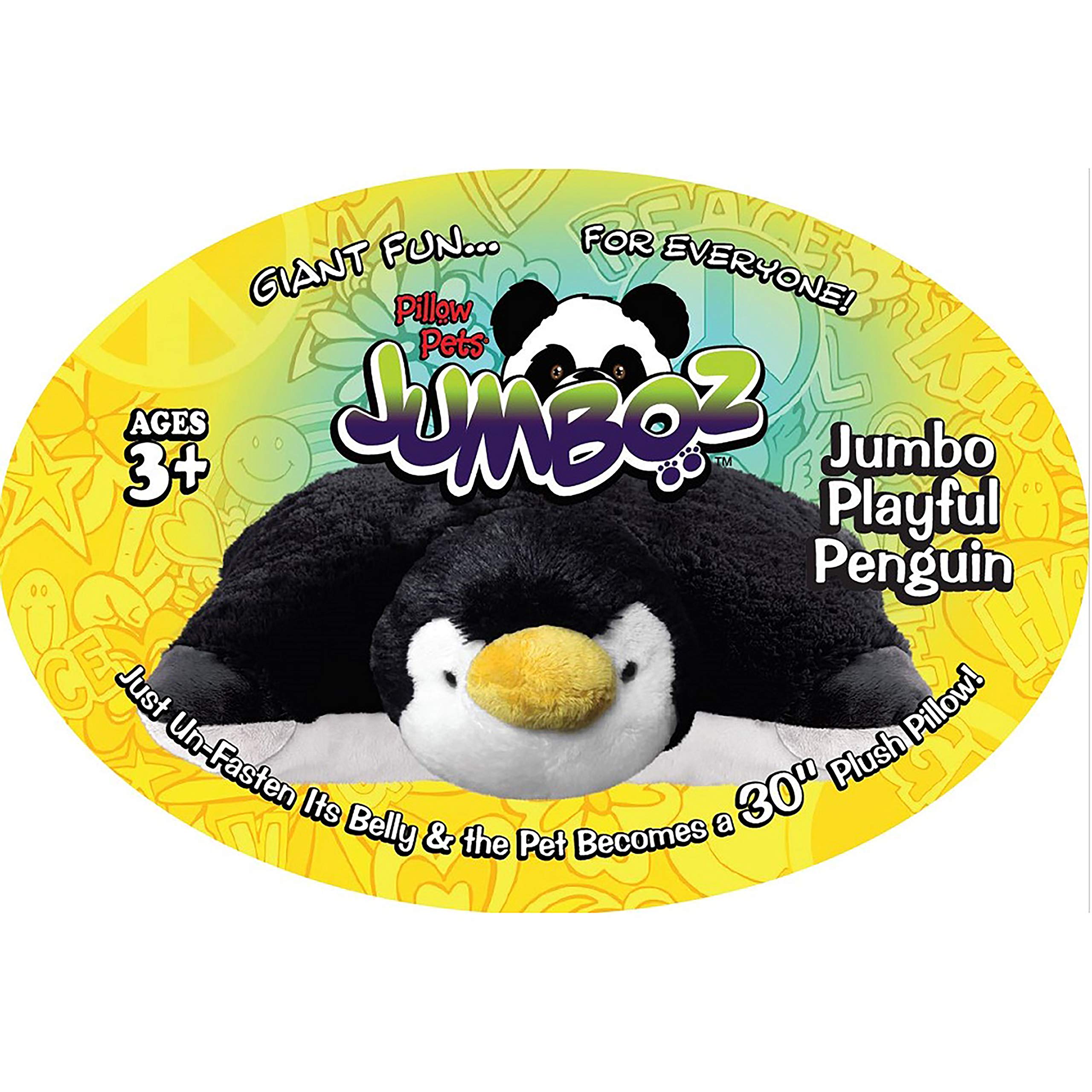 Pillow Pets Jumboz, Penguin, 30' Jumbo Folding Plush Pillow