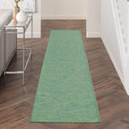 Nourison Positano Indoor/Outdoor Blue/Green 2'2' X 12' Area Rug, Easy Cleaning, Non Shedding, Bed Room, Living Room, Dining Room, Backyard, Deck, Patio (2X12)