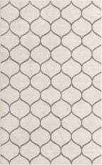 Unique Loom Trellis Frieze Collection Area Rug - Rounded (5' 1'' x 8', Ivory/ Gray)