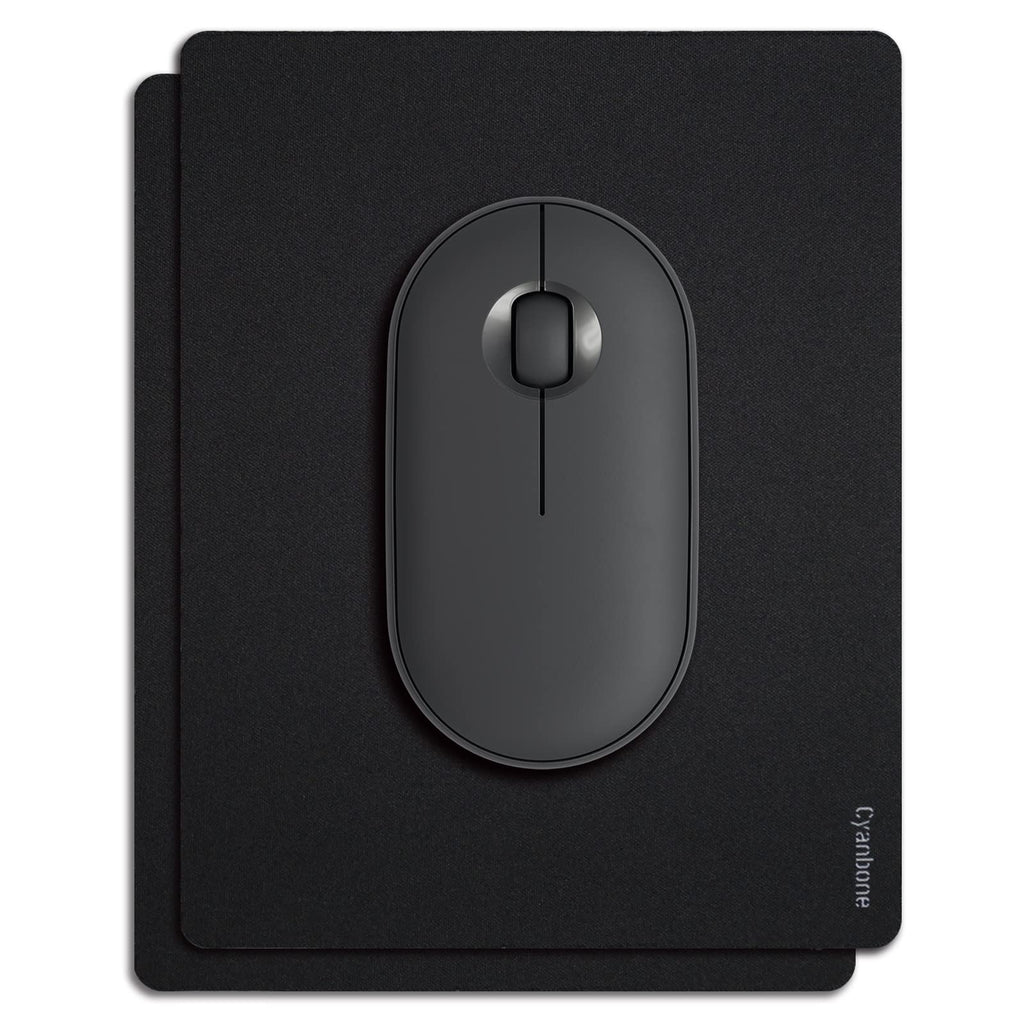 Cyanbone Mini Mouse Pad Small Size 2 Pack, Portable Mouse Pad For Laptop Waterproof, Cute Travel Mousepad Black With Non Slip Ru
