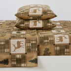 Great Bay Home 3-Piece Twin Microfiber Sheet Set | Lodge-Printed, Ultra-Soft Sheets | Wrinkle & Fade-Resistant Patterns Drawn From Nature | All-Season Bedding Sheets & Pillowcases. (Twin, Stonehurst)