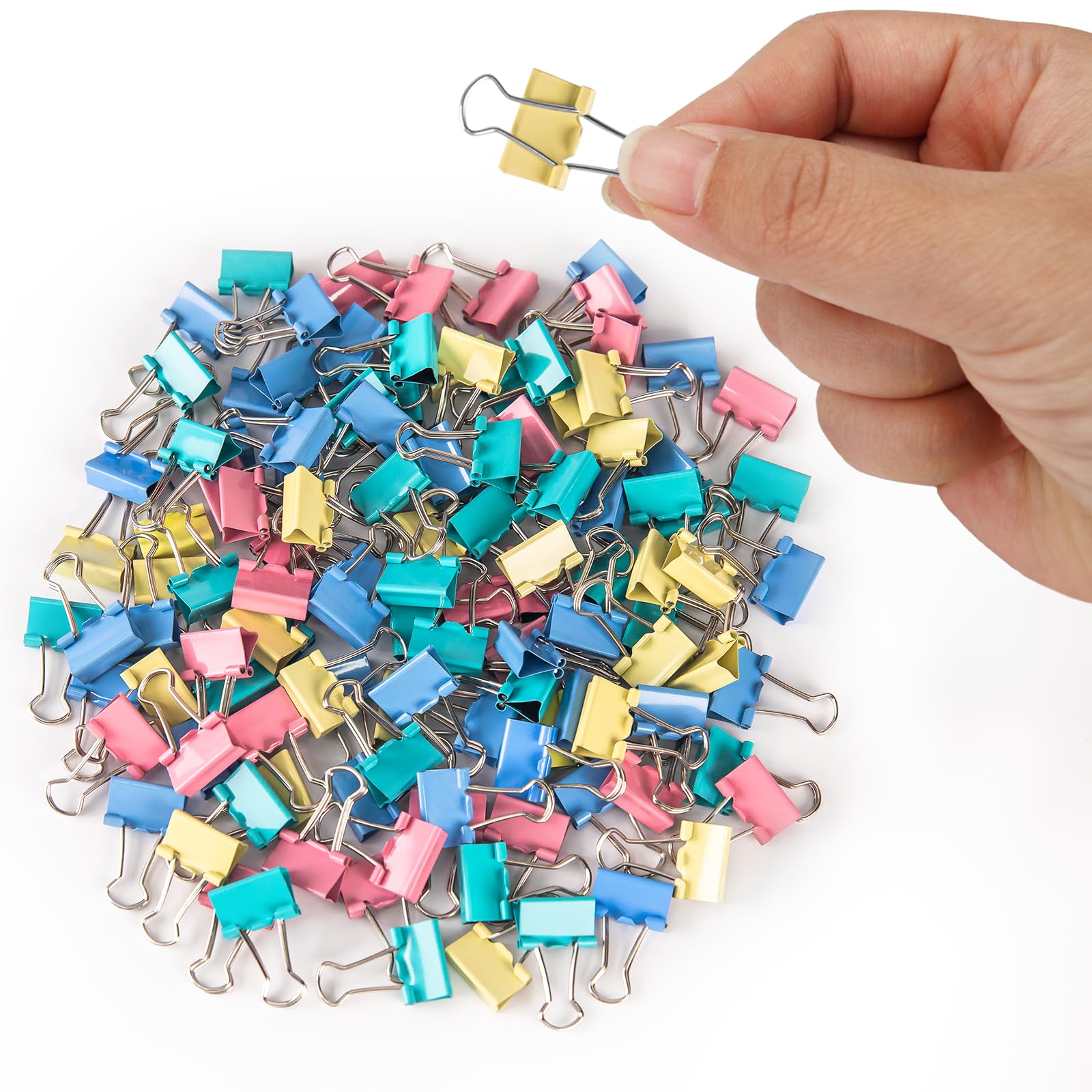 120 Pack Mini Binder Clips, Color Binder Clips, Small Paper Clips 15Mm 5/8 Inch. Micro Size Office Clips For Home School Office