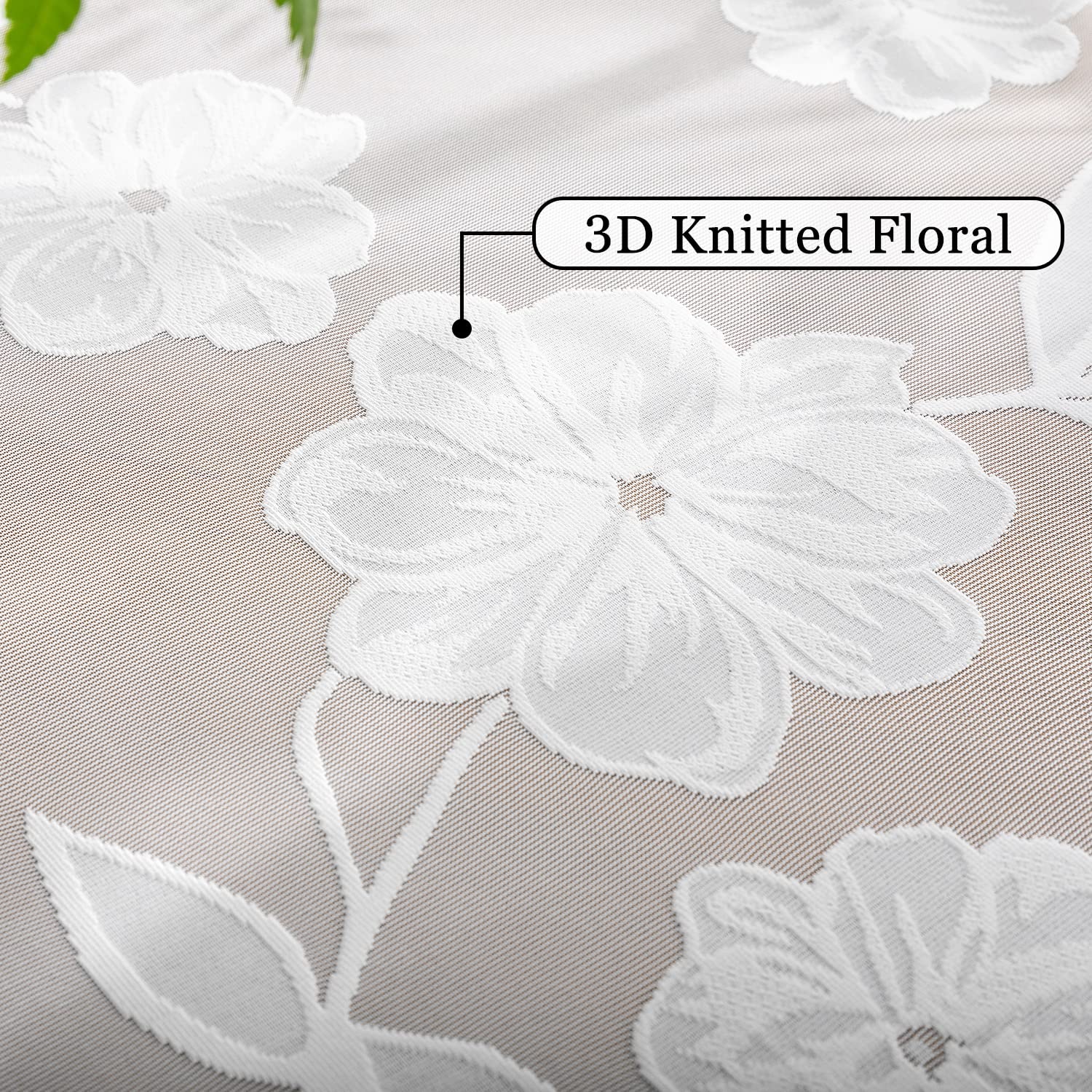 Semi-Sheer White Lace Curtains For Bedroom 95 Inch Long Country Chic Rose Floral Embroidered Sheer Curtain Panels For Living-Roo