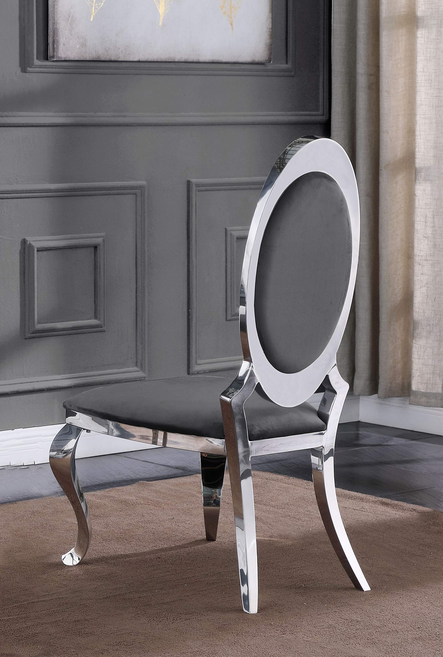 Best Quality Furniture Sc180 Dining Chairs, Gray