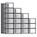 SONGMICS Shoe Boxes, Pack of 18 Shoe Storage Organizers, Stackable Clear Plastic Boxes for Closet, Sneakers, 9.1 x 13.1 x 5.6 In