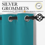 Nicetown Peacock Teal Blackout Curtains 78Inch Length, 1 Panel, W55 X L78, Chic Thermal Insulated Grommet Room Darkening Window Drapes For Bedroom/Living Room