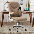 Reficcer Leather Executive Office Chair, High Back Ergonomic Office Desk Chairs With Wheels, 90-120 Rocking Managerial Home Comp