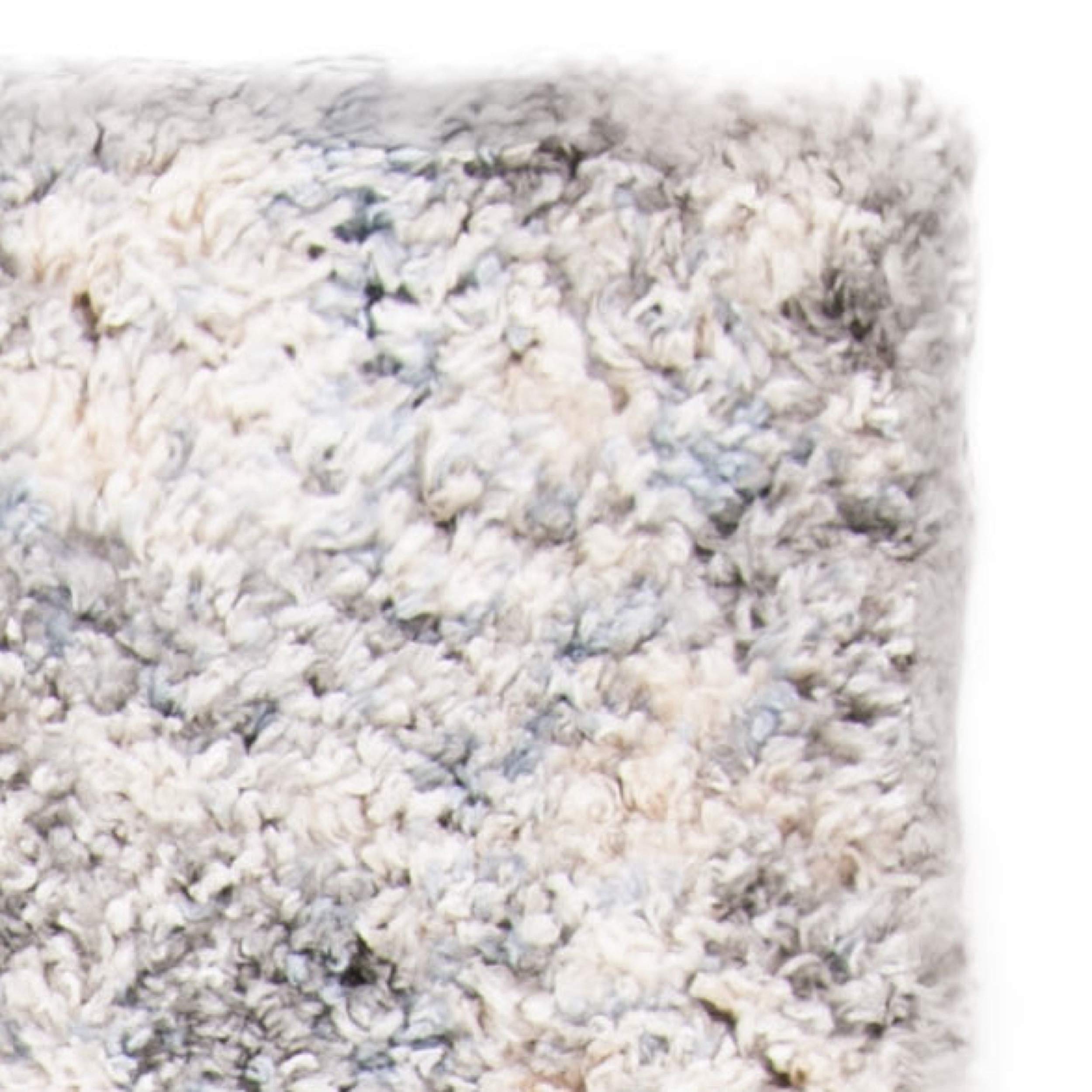 Safavieh Berber Shag Collection Accent Rug - 2' X 4', Grey Blue & Cream, Non-Shedding & Easy Care, 1.2-Inch Thick Ideal For High