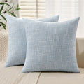 Miulee Burlap Linen Throw Pillow Covers 18X18 Inch Light Blue Decorative Pillow Covers Modern Farmhouse Pillowcases Soft Accent