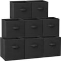 Storage Cubes, 13x13 Large Cube Storage Bins (Set of 8), Fabric Collapsible Clothes Storage Bins with Dual Handles, Foldable Cub