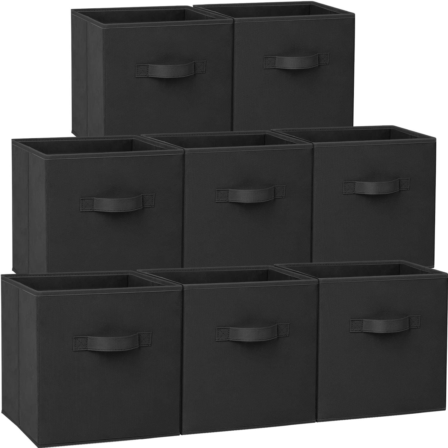 Storage Cubes, 13x13 Large Cube Storage Bins (Set of 8), Fabric Collapsible Clothes Storage Bins with Dual Handles, Foldable Cub