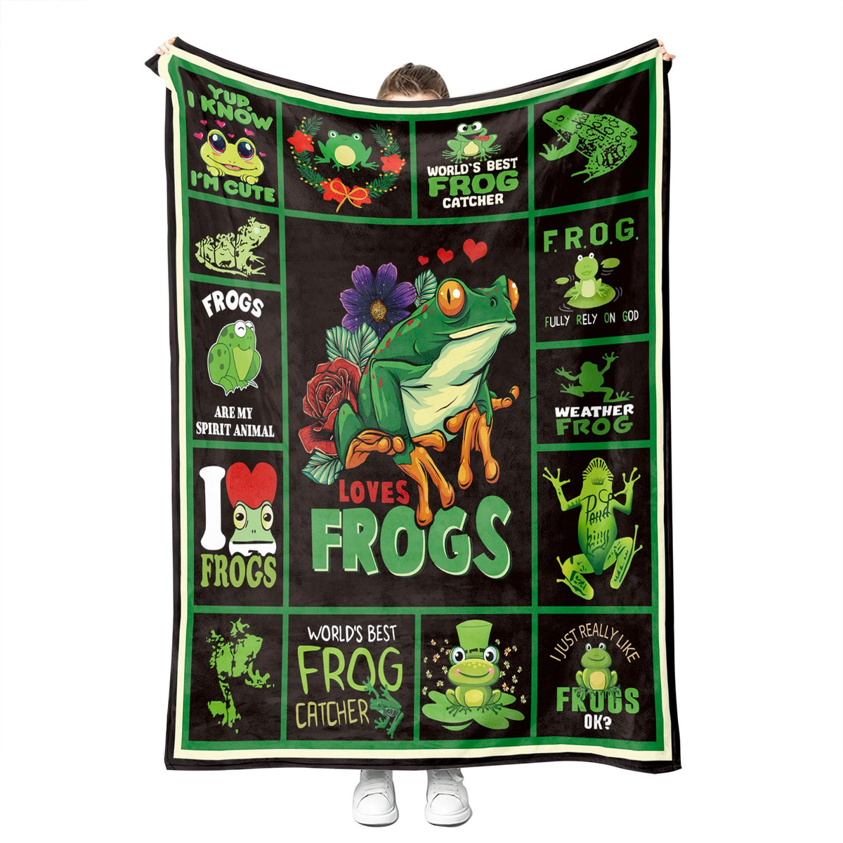Treeswift Frog Fleece Blanket Soft And Cozy Throw Blanket For Kids And Adults Luxurious Frog Blankets Frog Gifts For Frog Lovers