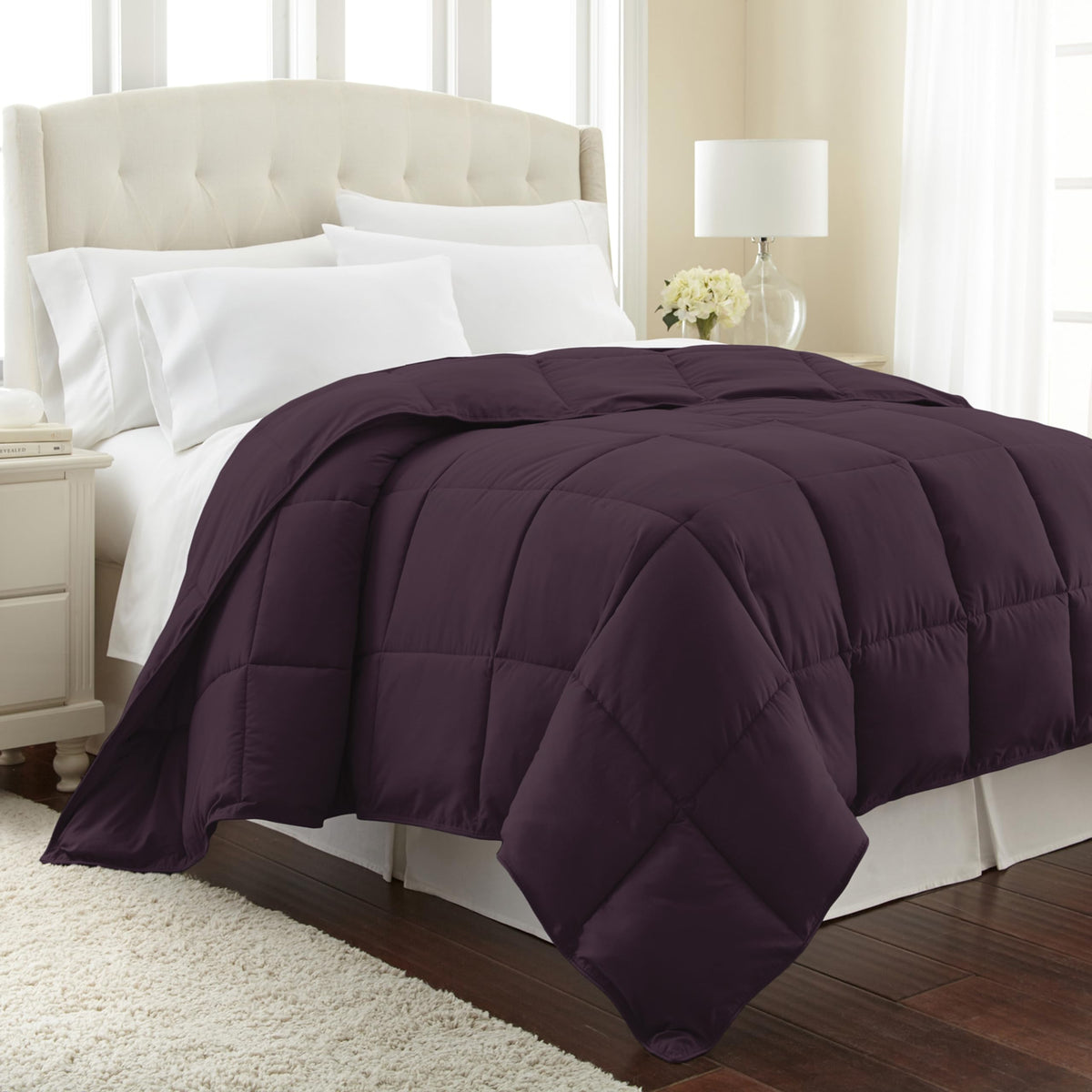 Southshore Fine Living, Inc. Vilano Springs Premium Quality Over-Sized All-Season Down-Alternative Comforter, Purple, Full/Queen