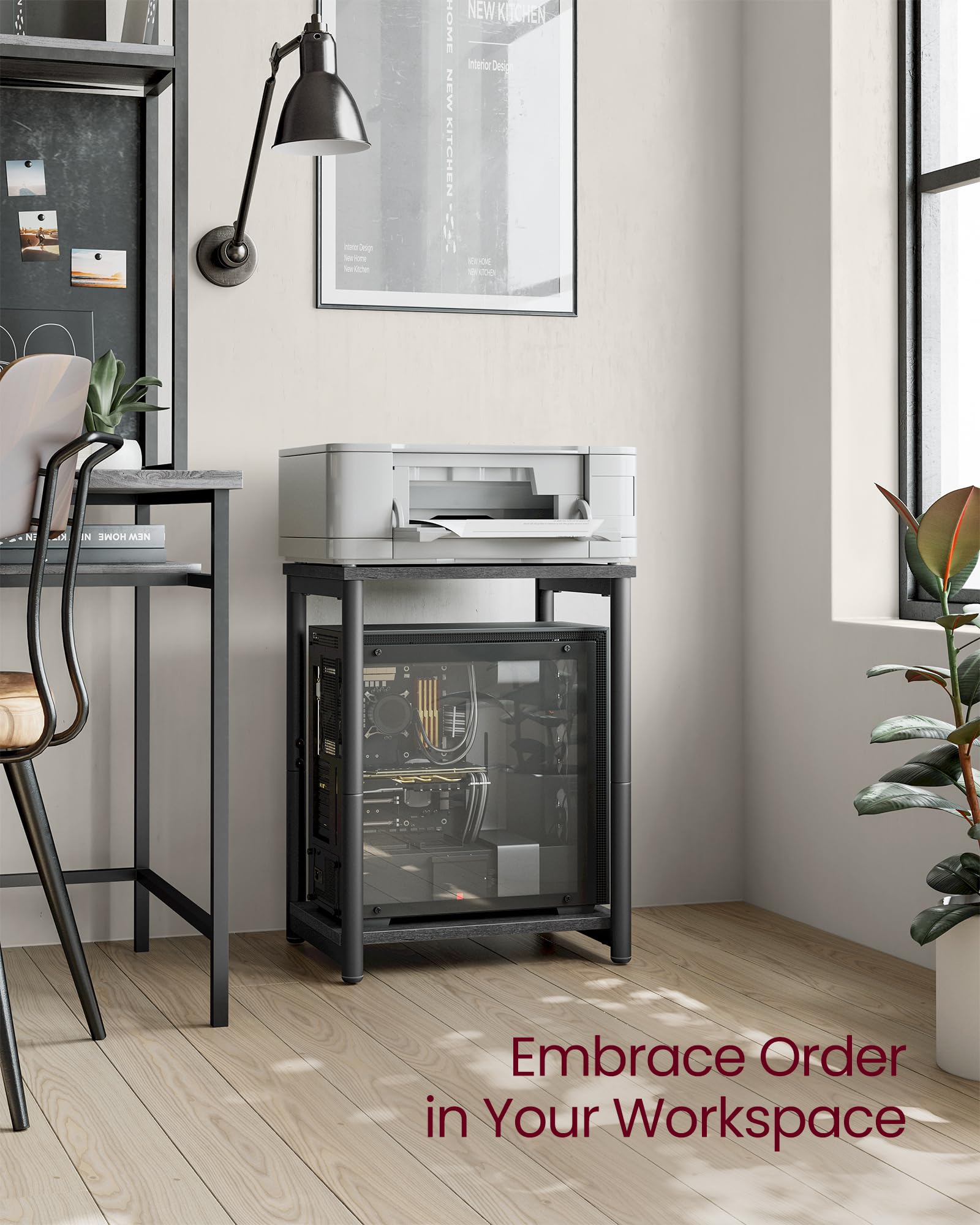 Vasagle Side Tables Set Of 2, Small End Table, Nightstand For Living Room, Bedroom, Office, Bathroom, Misty Gray And Classic Black Ulet272B68