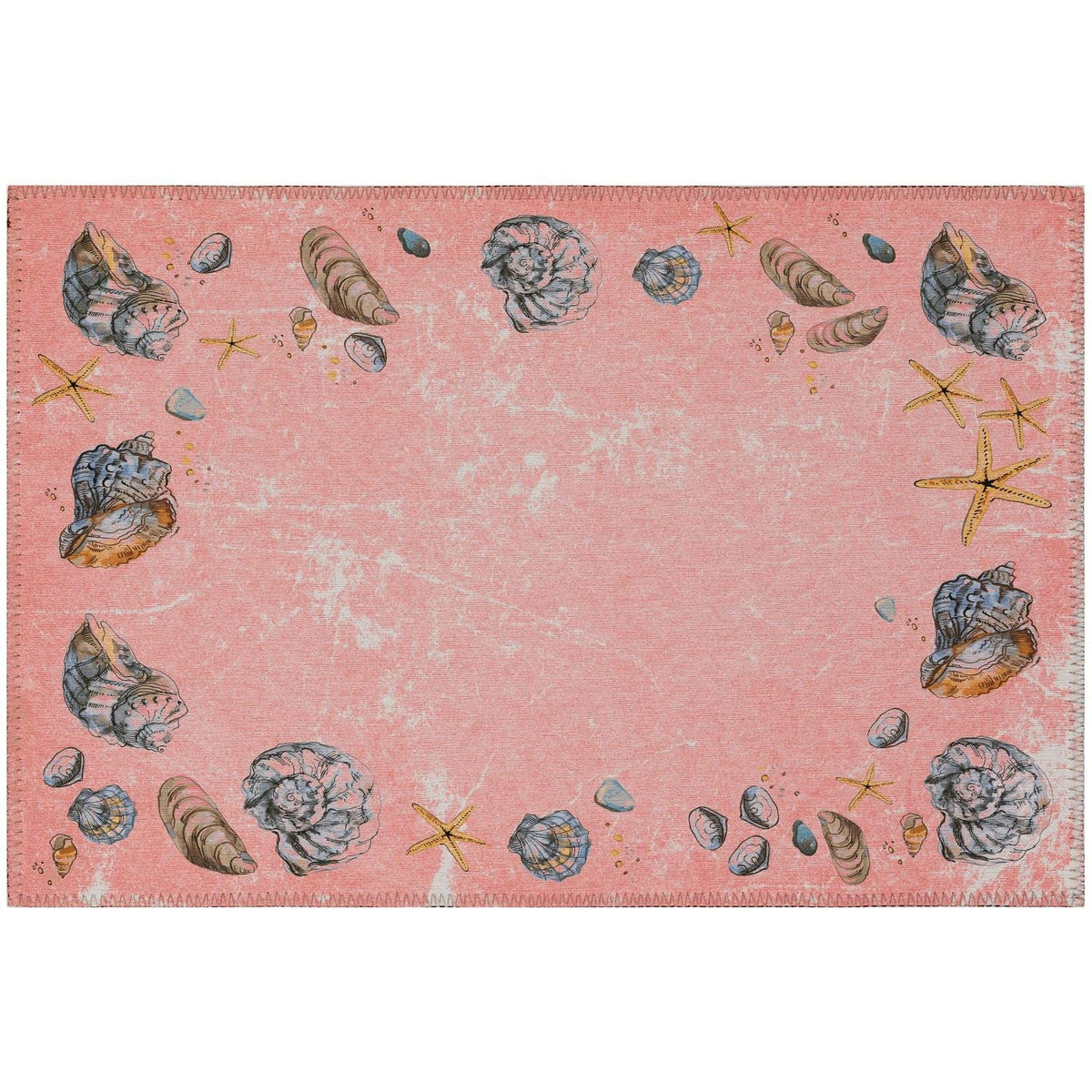 Seabreeze Sz9 Pink Coastal Rug Rectangle 8' X 10'