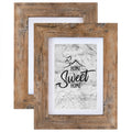 Califortree Rustic Brown 5x7 Picture Frame - Display Photos 4x6 with Mat or 5x7 Without Mat - HD Glass Inside, Wall and Tabletop