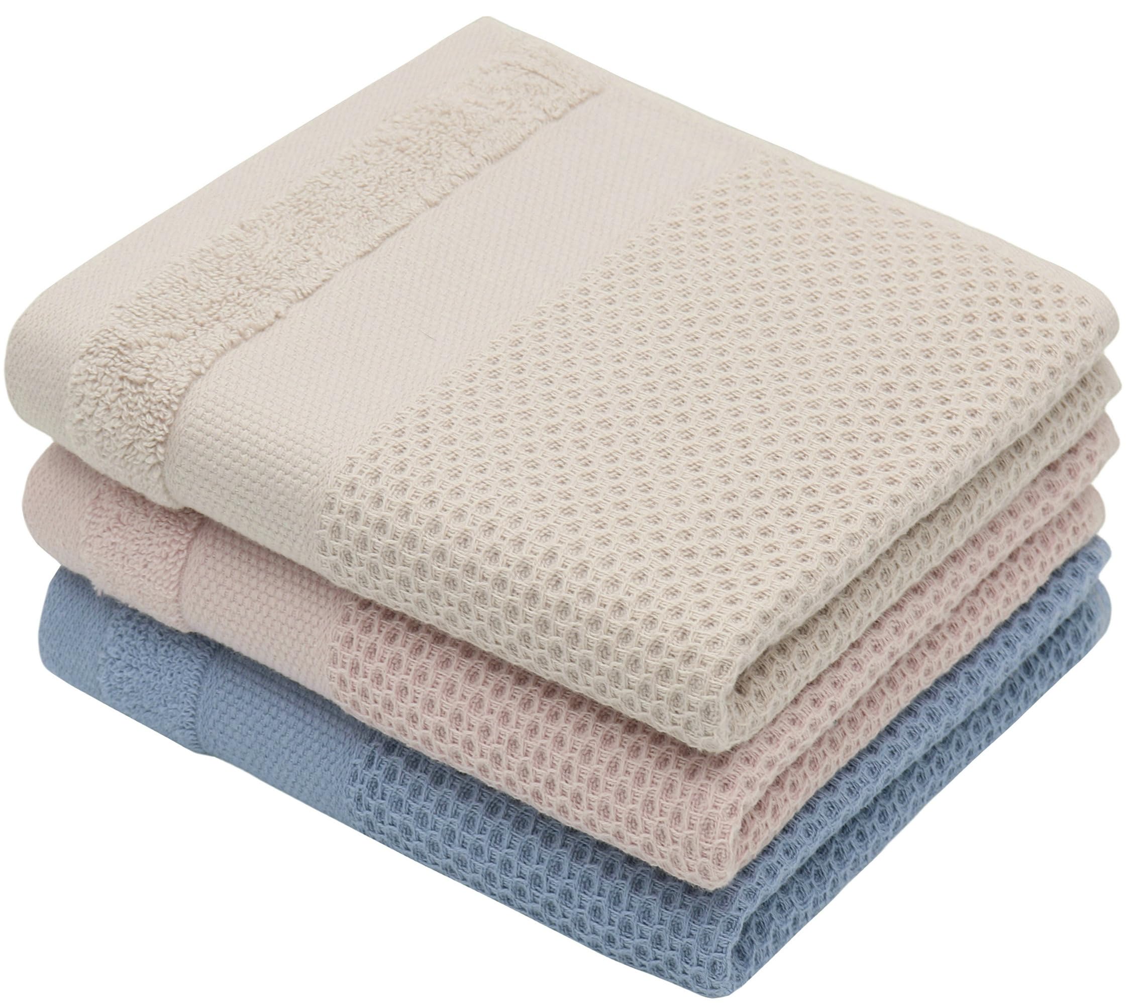 MiasDream Cotton Hand Face Head Towel Waffle Weave Kitchen Tea Towel Dish Towels, Soft and Absorbent Bath Guest Gym Towel Washc