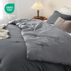 Bedsure Queen Size Comforter Set, Reversible Grey Soft Prewashed Bedding For All Seasons, 3 Pieces Warm Down Alternative Bed Set, 1 Lightweight Comforter (90'X90') And 2 Pillowcases (20'X26')