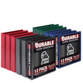 Samsill Durable 1.5 Inch Binder, Made In The Usa, D Ring Binder, Customizable Clear View Binder, Basic Assortment, 12 Pack, Each