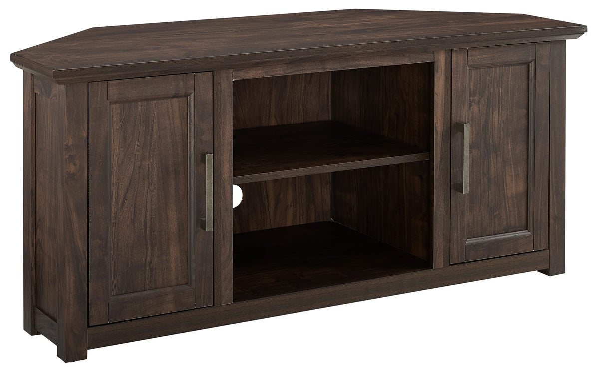 Crosley Furniture Camden TV Stand for 50+ inch TVs, Entertainment Center with Adjustable Storage Shelves, Dark Walnut