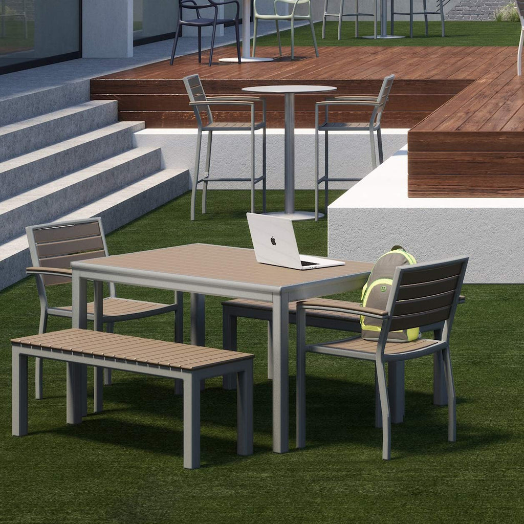 Olio Designs Series Ivy Patio Arm Chair, Mocha/Silver