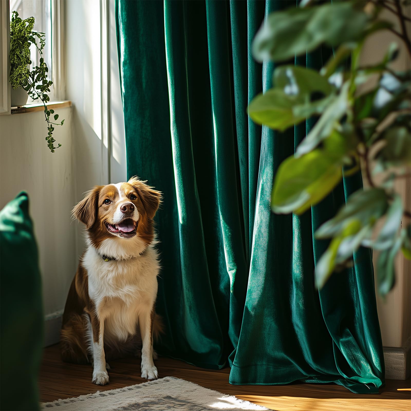 Lazzzy Emerald Green Velvet Curtains 72 Inches Long Thermal Insulated Drapes For Bedroom Living Room Darkening Window Treatments Super Soft Luxury Rod Pocket 2 Panels