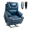 Jikfrima Dual Motor Power Lift Recliner Chair For Adults Elderly, Lay Flat Faux Leather Recliners With Massage Heating, Infinite