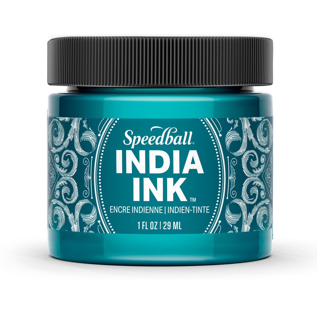 Speedball India Ink, Teal Agate, 1-Ounce