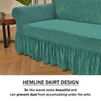 Niceec Armchair Cover Super Soft 1-Piece Cyan Armchair Slipcover Stretch Universal Spandex Couch Covers For Living Room Easy Fit Washable Furniture Sofa Protector With Skirt