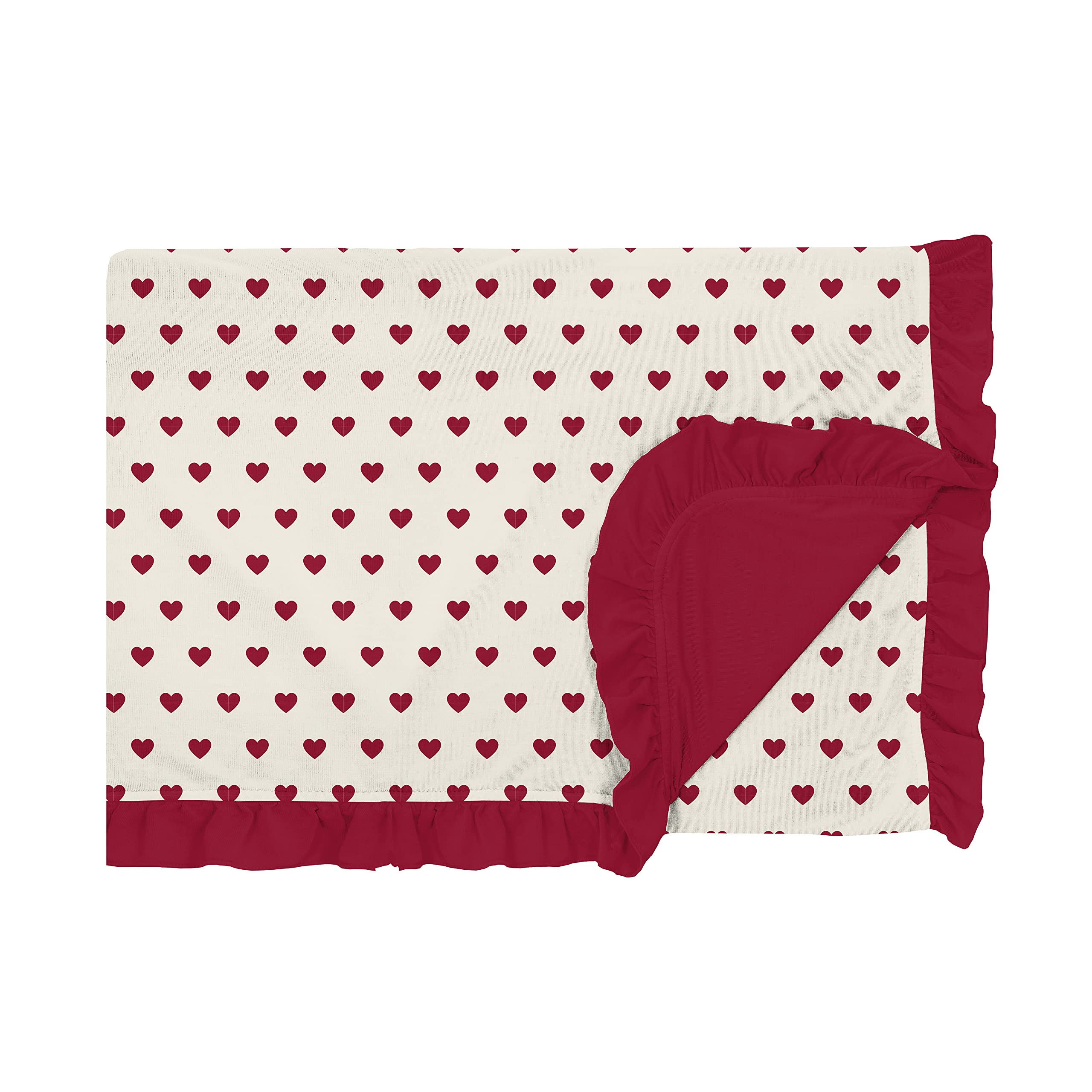 Kickee Pants Print Ruffled Toddler Blanket, Made From Viscose From Bamboo Fabric, Easy Transition From Crib To Bed, Silky Soft B