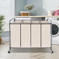 STORAGEIDEAS Laundry Sorter 4 Section, 4Bag Heavy Duty Rolling Laundry Hamper Cart, Laundry Basket Organizer With Wheels and Re