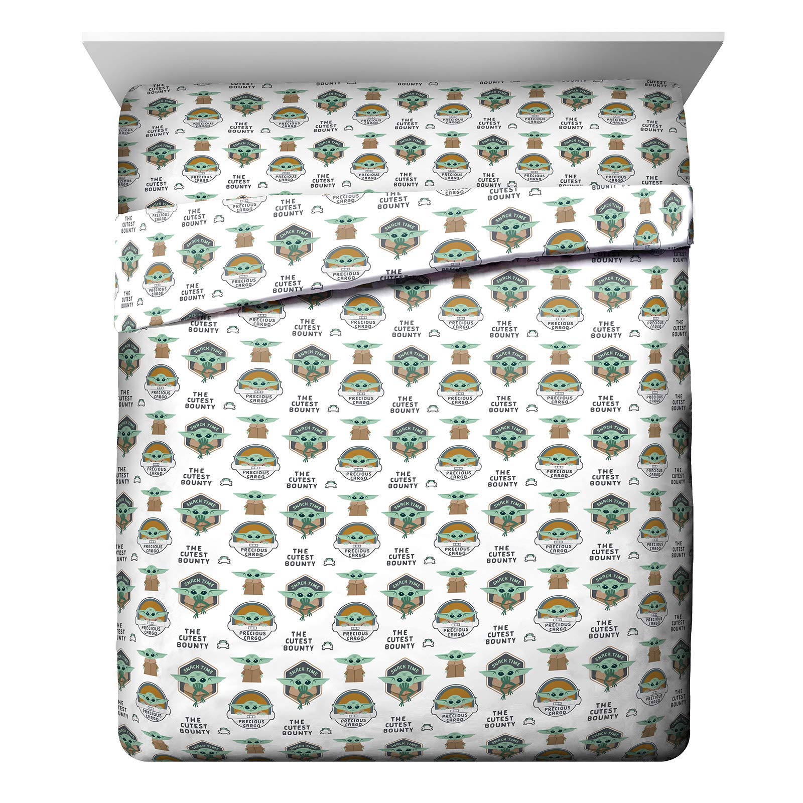 Jay Franco Star Wars The Mandalorian The Child Queen Sheet Set - 4 Piece Set Super Soft And Cozy Kid