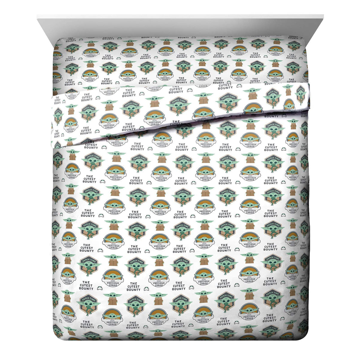 Jay Franco Star Wars The Mandalorian The Child Queen Sheet Set - 4 Piece Set Super Soft And Cozy Kid