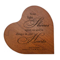 LifeSong Milestones Personalized Engraved Your Light Shines MDF Cherry Memorial Heart Block Custom Sympathy gift ideas for mom, 