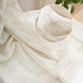 Faux Linen Sheer Curtains 45Inch Natural Beige Semi Sheer Curtain Panels For Small Windows Rustic Farmhouse Light Filtering Wind