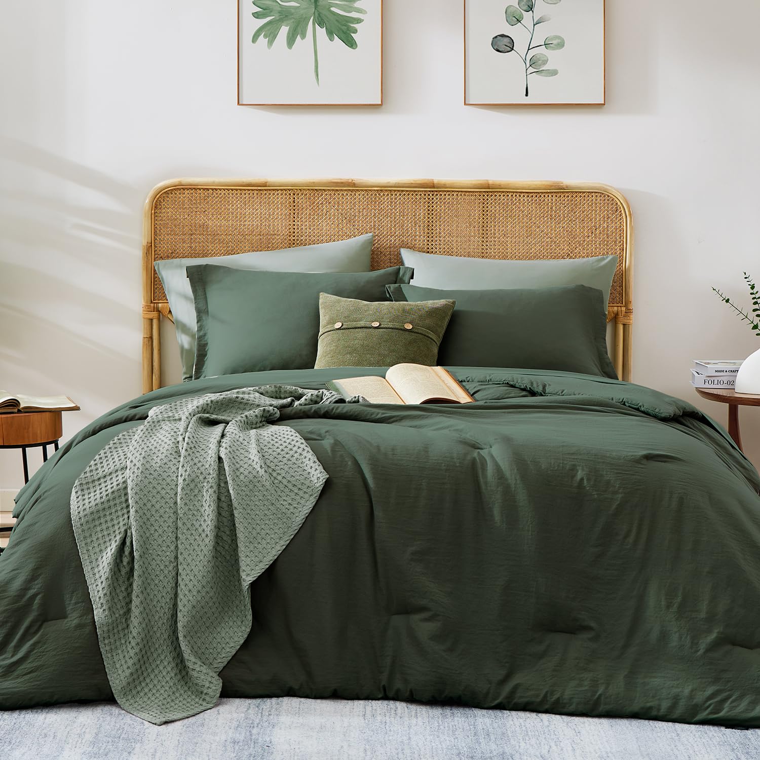 Wrensonge King Comforter Set, 7 Pieces Deep Forest Soft Bed In A Bag King With Fitted Sheet, Flat Sheet, 2 Pillow Shams, And 2 P