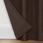 Eclipse Fresno Modern Blackout Thermal Rod Pocket Window Curtain For Bedroom (1 Panel), 52 In X 63 In, Espresso