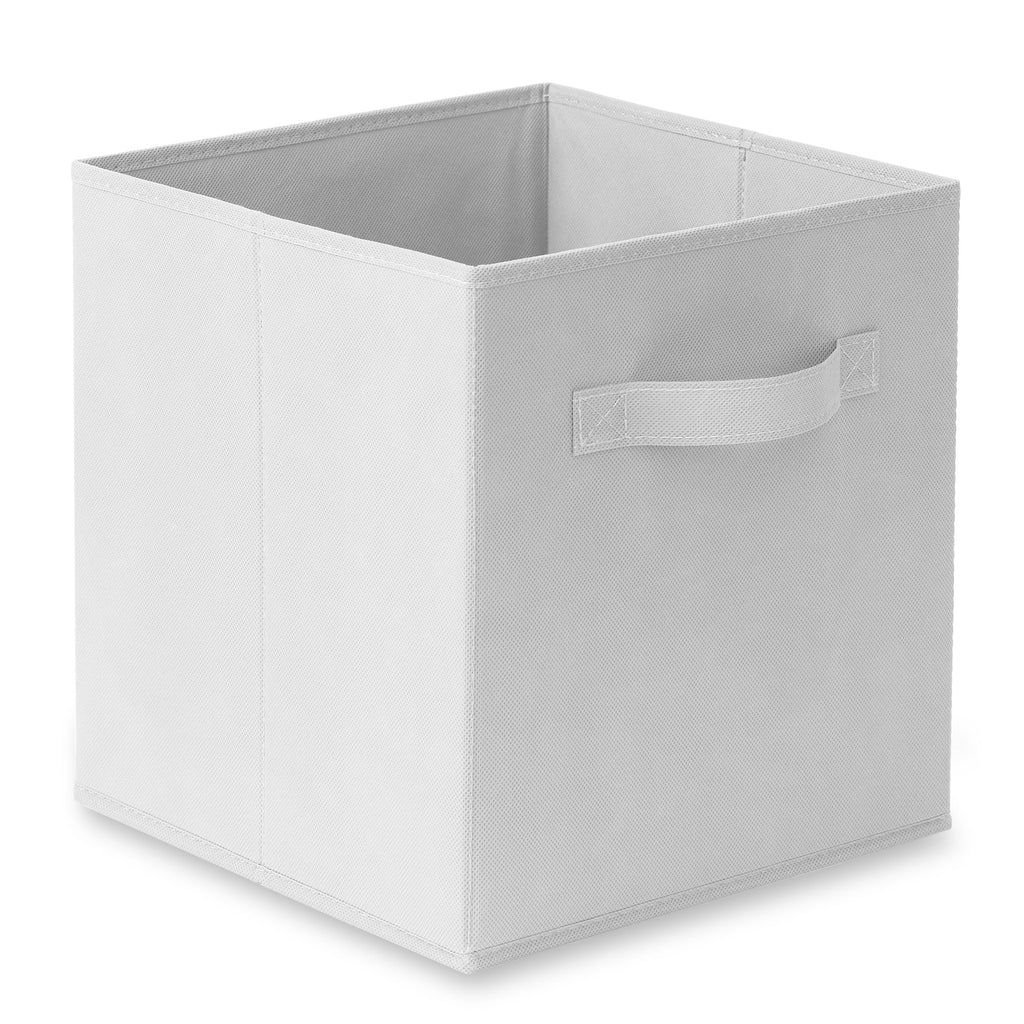 Casafield Set Of 6 Collapsible Fabric Cube Storage Bins, White - 11'' Foldable Cloth Baskets For Shelves, Cubby Organizers & Mor