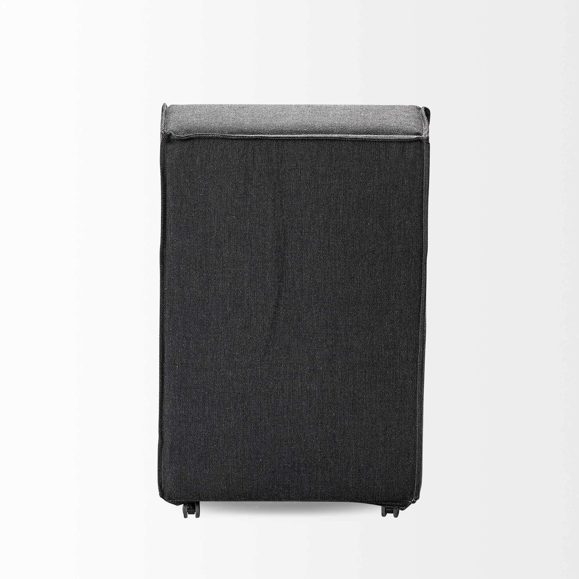 HomeRoots Fully Upholstered Grey Fabric Dining Chair on Casters